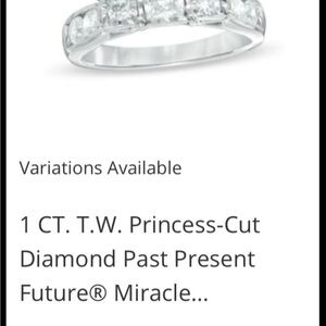 1 CT. Princess-Cut Diamond Past, Present, Future ring